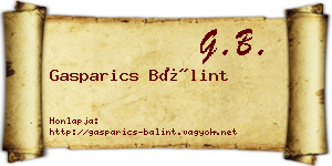 Gasparics Bálint névjegykártya