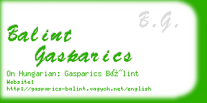 balint gasparics business card